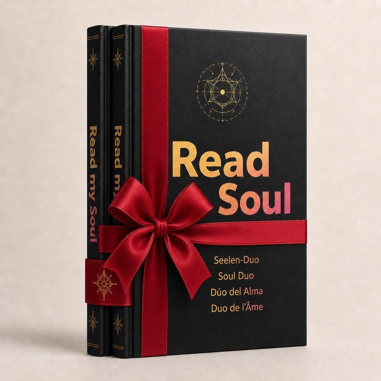 Seelen-Duo als Geschenk – zwei Bücher mit roter Schleife